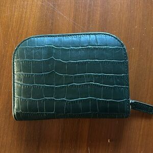 Sezane Wallet - Green croc